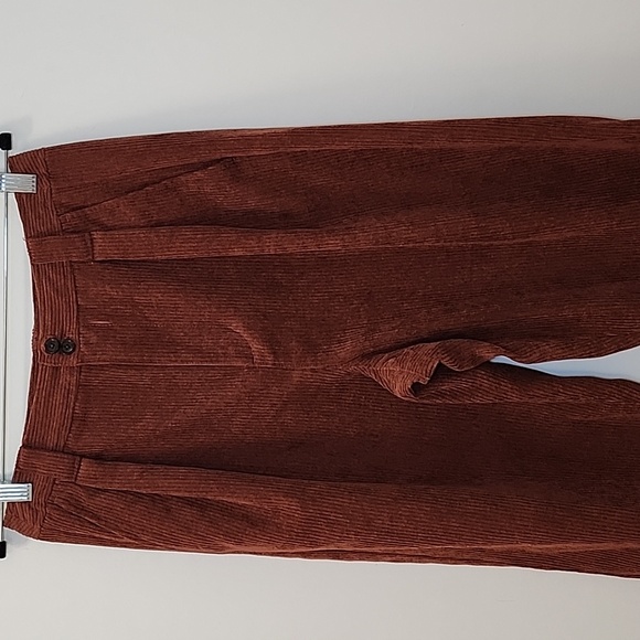 Madewell High Waist Tapered Corduroy Pants      Rust Red Trousers Size 4 - Picture 5 of 16